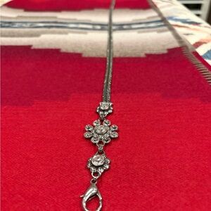Brighton Silver Crystal Floral Belt